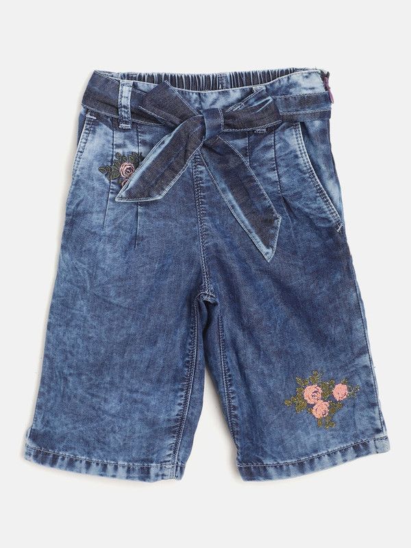Girls Blue Viscose Rayon Trousers