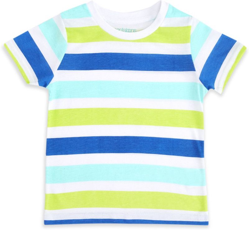 Baby Boys Striped Pure Cotton T Shirt  (Yellow, Pack of 1)