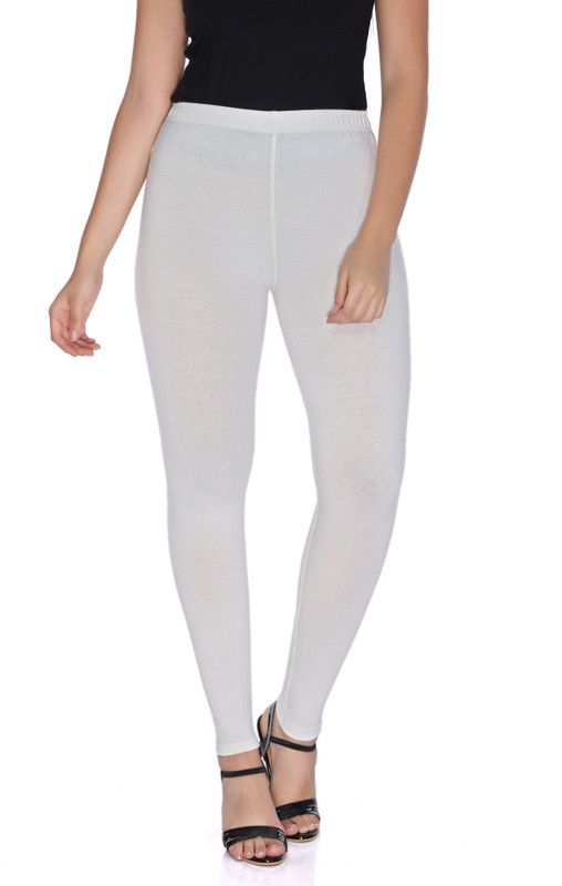 LookAya Ankle Length Ethnic Wear Legging  (White, Solid)