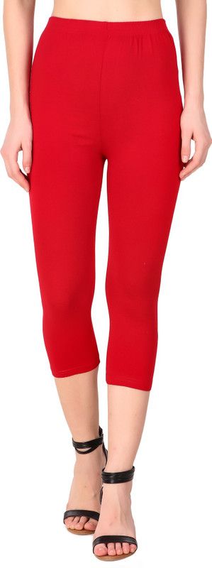 Cotton Women Capri Women Red Capri