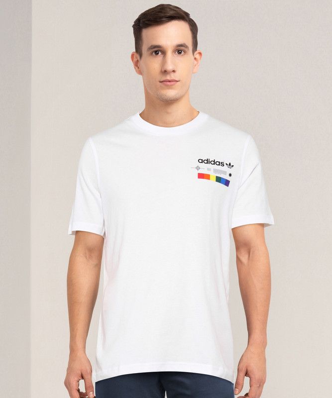 SPECTRUM TEE Men Sporty Round Neck Pure Cotton White T-Shirt