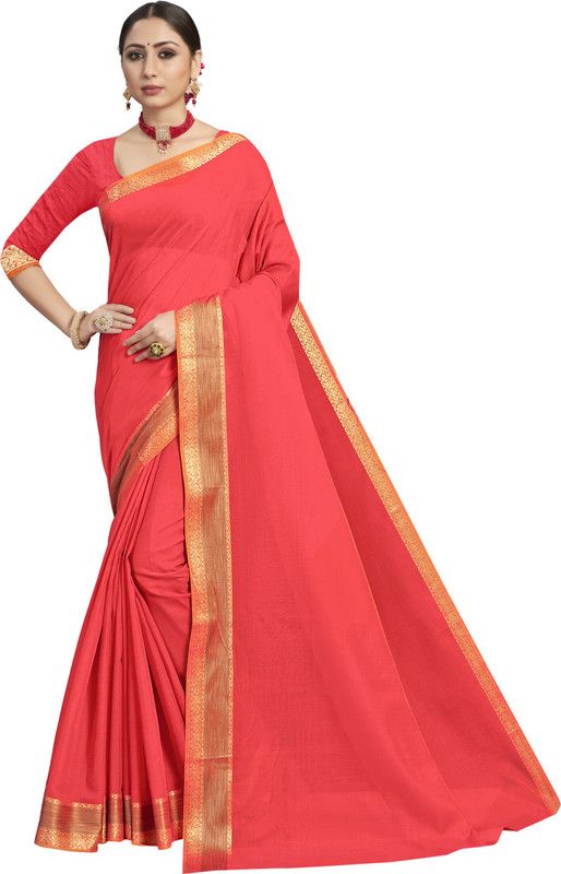 Dyed Paithani Silk Blend Saree  (Pink)