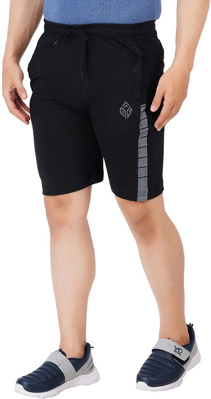Printed Men Black Basic Shorts, Bermuda Shorts, Casual Shorts, Night Shorts, Regular Shorts, Sports Shorts