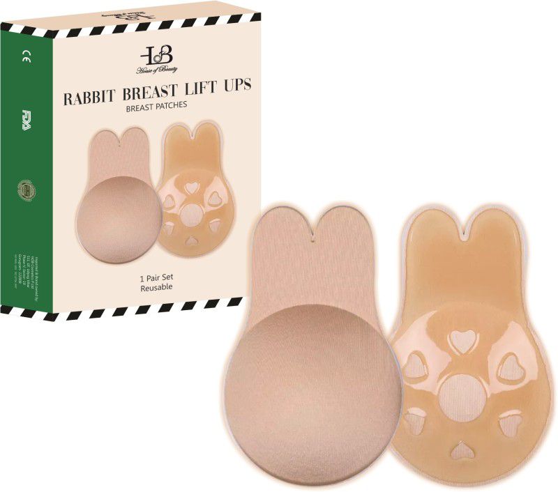 House of Beauty Rabbit Breast Lifts Ups (Bra) Satin, Silicone Push Up Bra Pads  (Beige Pack of 1)