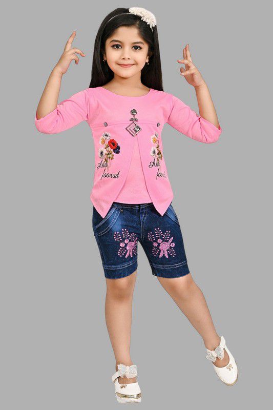Baby Girls Casual Top Jeans  (Pink)