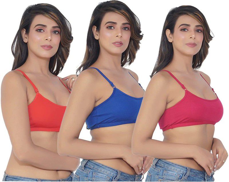 Pack of 3 Women Sports Non Padded Bra  (Multicolor)