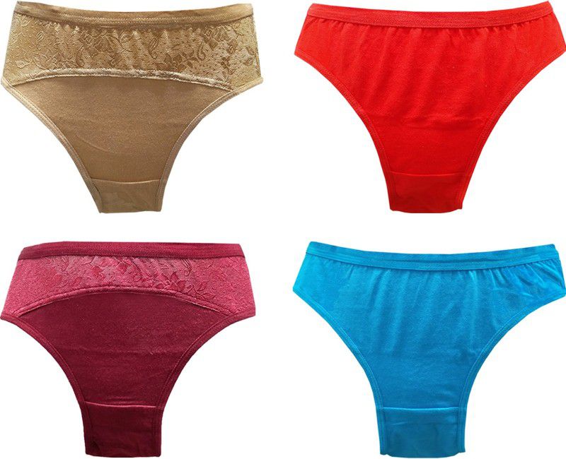 Pack of 4 Women Hipster Multicolor Panty