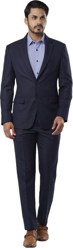Men 2 Piece Self Design Suit