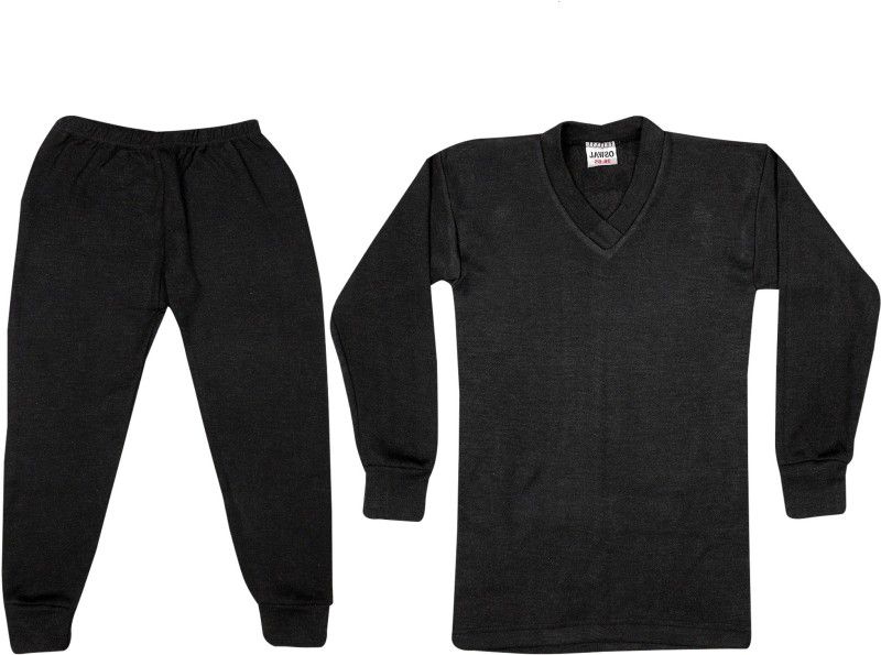 Top - Pyjama Set Thermal For Boys & Girls  (Black, Pack of 2)
