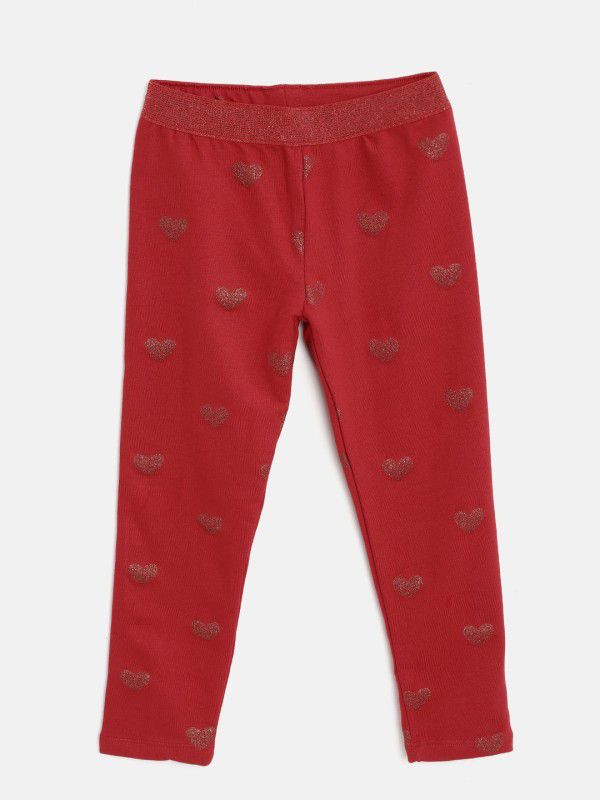 Jegging For Girls  (Red, Pack of 1)