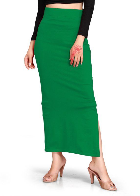 SCUBE DESIGNS Slim Fit Saree Shapewear Green (L) Lycra Blend Petticoat  (L)