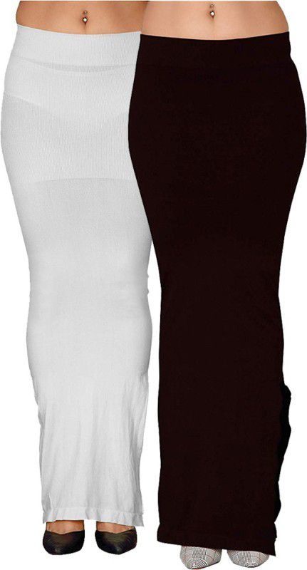 HOPZ HG-Blackwhite-XL Lycra Blend Petticoat  (XL)