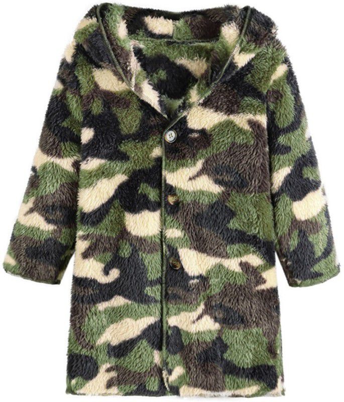 Polyester and Spandex Printed Coat For Girls