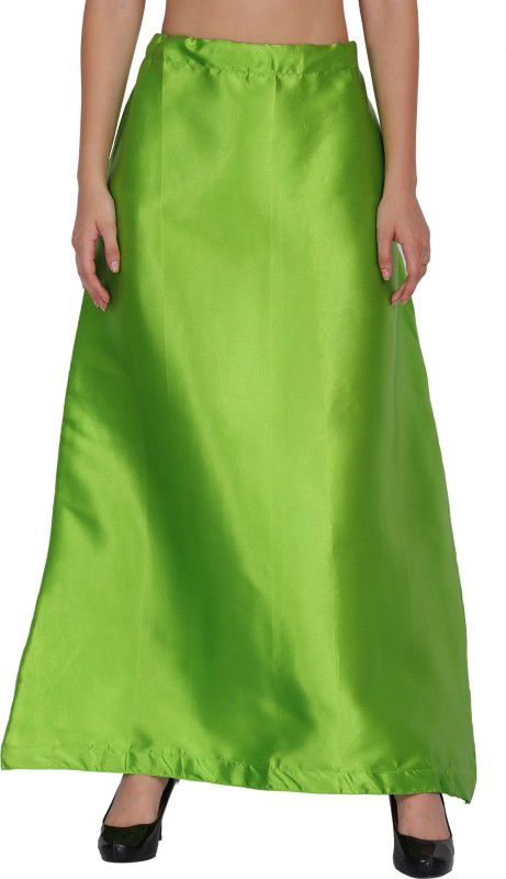 PT12-LeafGreen Satin Blend Petticoat  (Free)