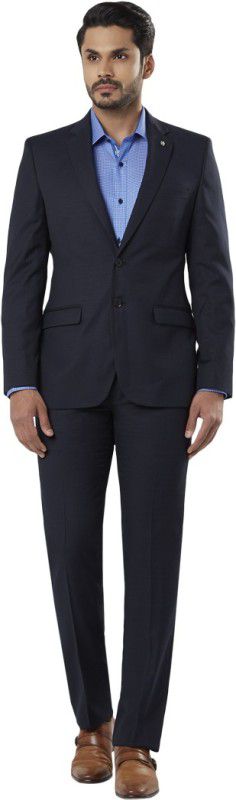 Men 2 Piece Solid Suit