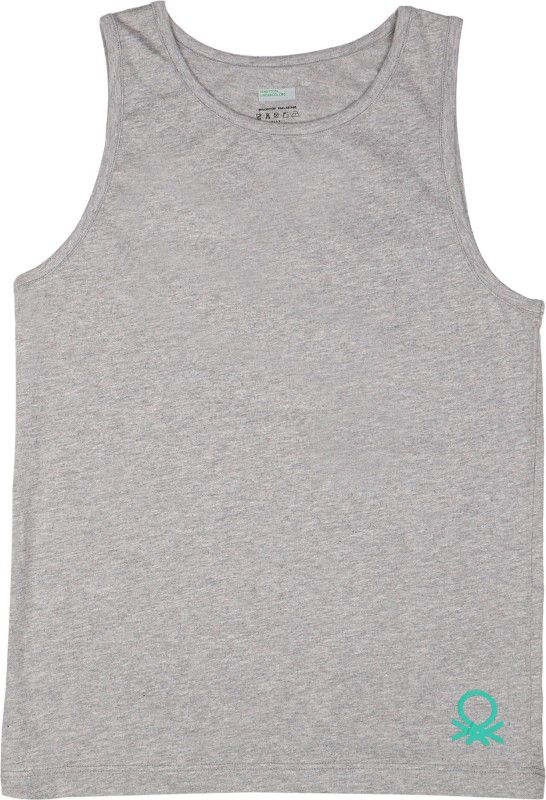Vest For Boys Cotton Blend  (Grey, Pack of 1)