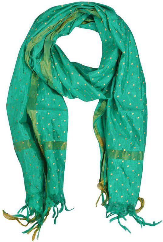 Silk Blend Printed Green Women Dupatta