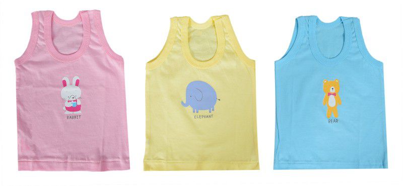Vest For Baby Boys & Baby Girls Cotton  (Pink, Pack of 3)