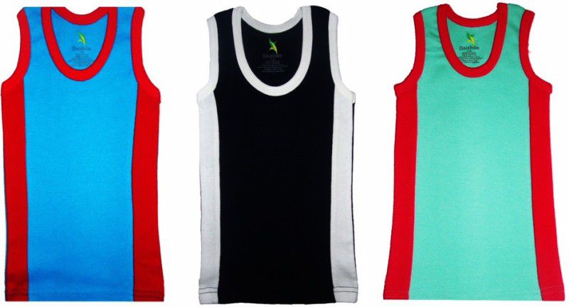 Vest For Boys & Girls Cotton Blend  (Multicolor, Pack of 3)