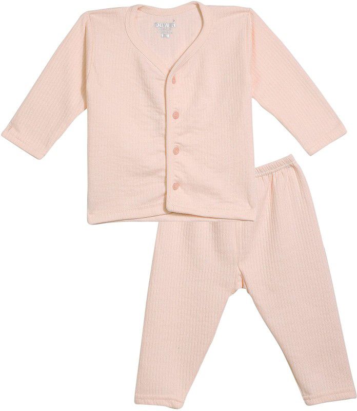 Top - Pyjama Set Thermal For Baby Boys & Baby Girls  (Orange, Pack of 1)