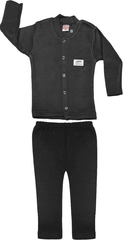 Top - Pyjama Set For Baby Boys & Baby Girls  (Black, Pack of 1)