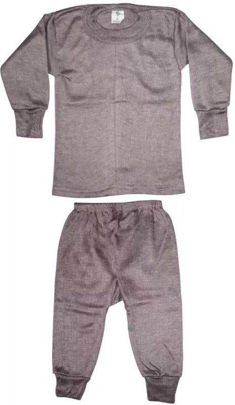 Top - Pyjama Set Thermal For Baby Boys & Baby Girls  (Grey, Pack of 1)