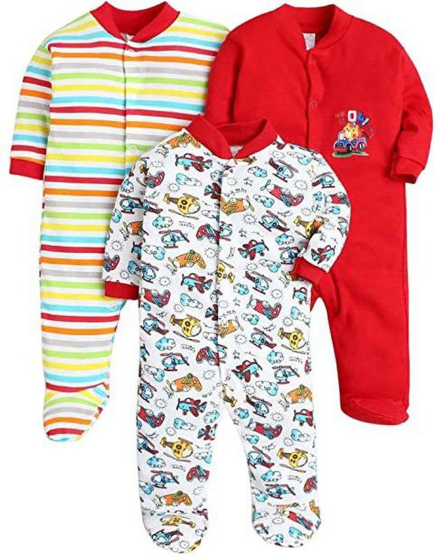 Dungaree For Baby Boys & Baby Girls Casual Printed Cotton Blend  (Multicolor, Pack of 3)