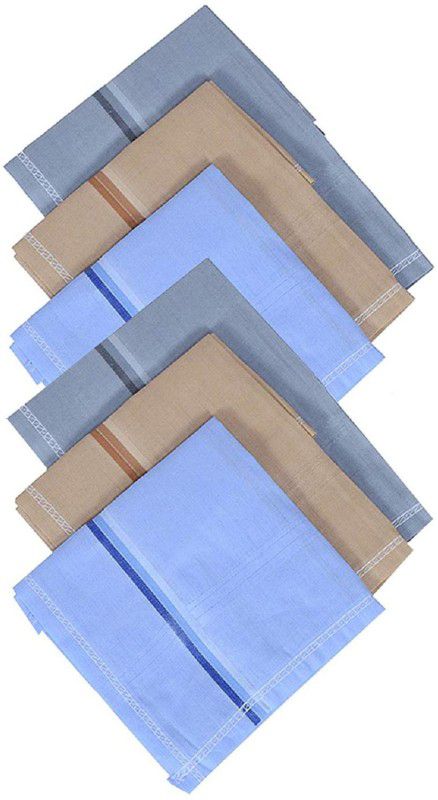 Radhakrishan Men's Cotton Handkerchief ["Multicolor"] Handkerchief  (Pack of 6)