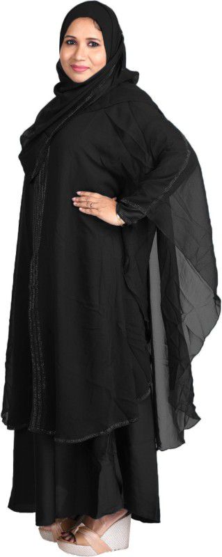 HAWAI Women's Ready to Wear-Instant Lycra Abaya Burqa with Hijab (WB00408) Lycra Blend Burqa With Hijab  (Black)