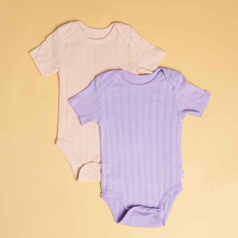 Romper For Baby Boys & Baby Girls Solid Cotton Blend  (Multicolor, Pack of 2)