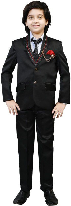Boys Boys 5 Piece Coat Suit Set Solid Suit