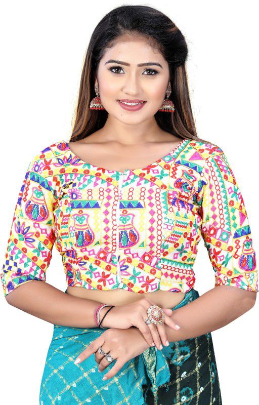 Unstitched Georgette Blouse Material Embroidered
