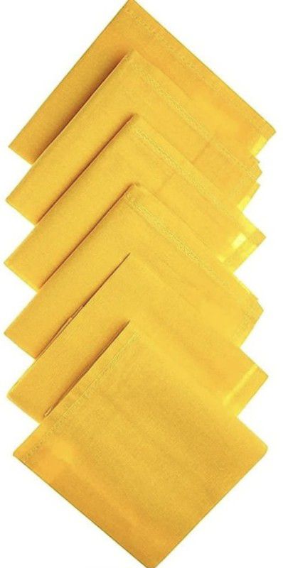 wastvik 100% COTTON MEN HANKY/Handkerchief Yellow XXL ["Yellow"] Handkerchief  (Pack of 6)