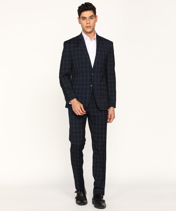 Men 2 Piece Suit Checkered Suit