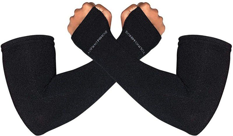 ARYANSHI Thumb Arm Sleeve (1 PAIR)-65 Cotton Arm Warmer  (Black)