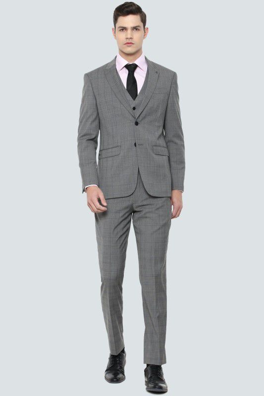 Permapress Men Single Breasted Checkered Suit
