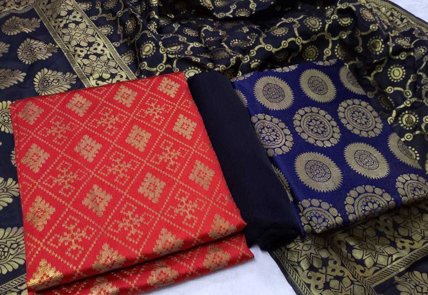 Unstitched Cotton Silk Suit Fabric Printed