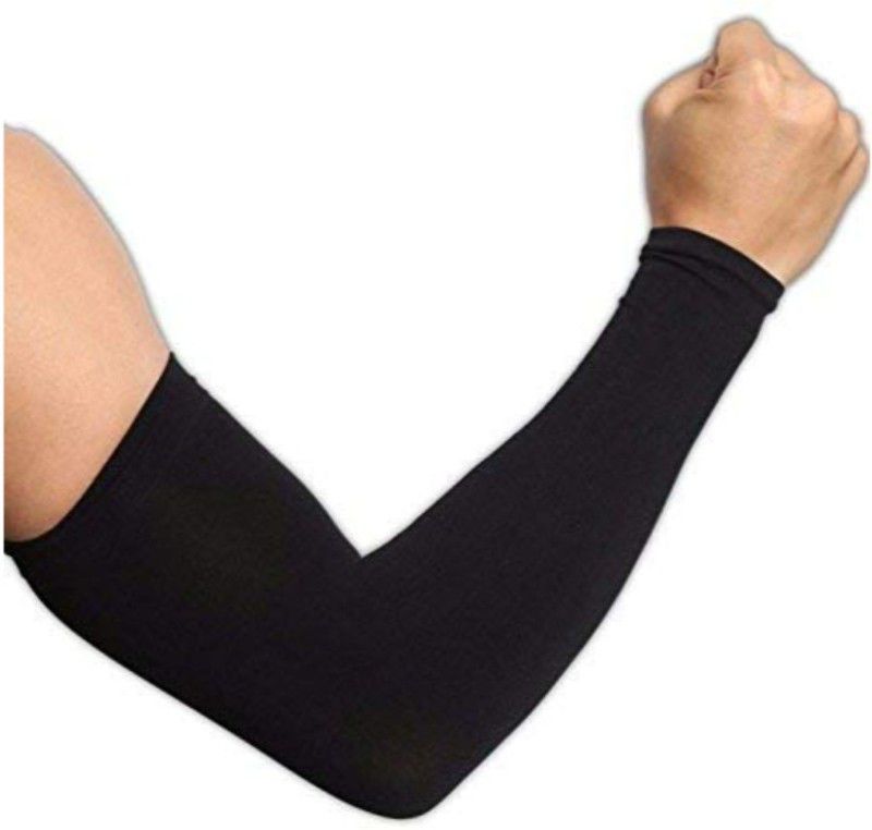 Shopex Most Popular Sun UV Protection Arm Sleeves for Men Women with Fully Stretchable Nylon Arm Warmer  (Black)