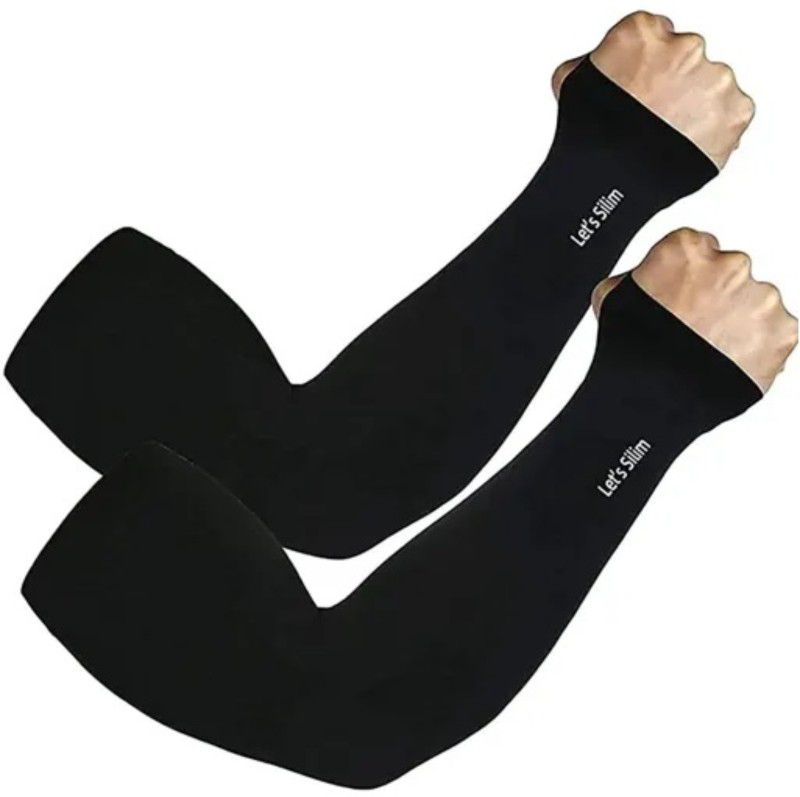 Grover Hand Arm Sleeve Gloves Protection Wool Arm Warmer  (Black)