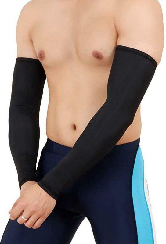 NEVER QUIT Arm sleeve Polyester Arm Warmer  (Black)