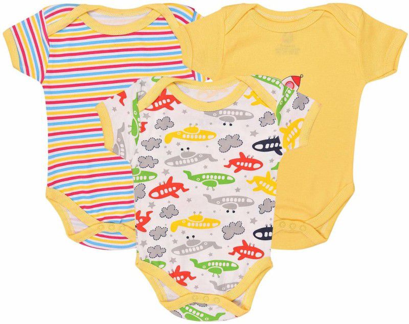 Magic Town Baby Boys & Baby Girls Yellow Sleepsuit