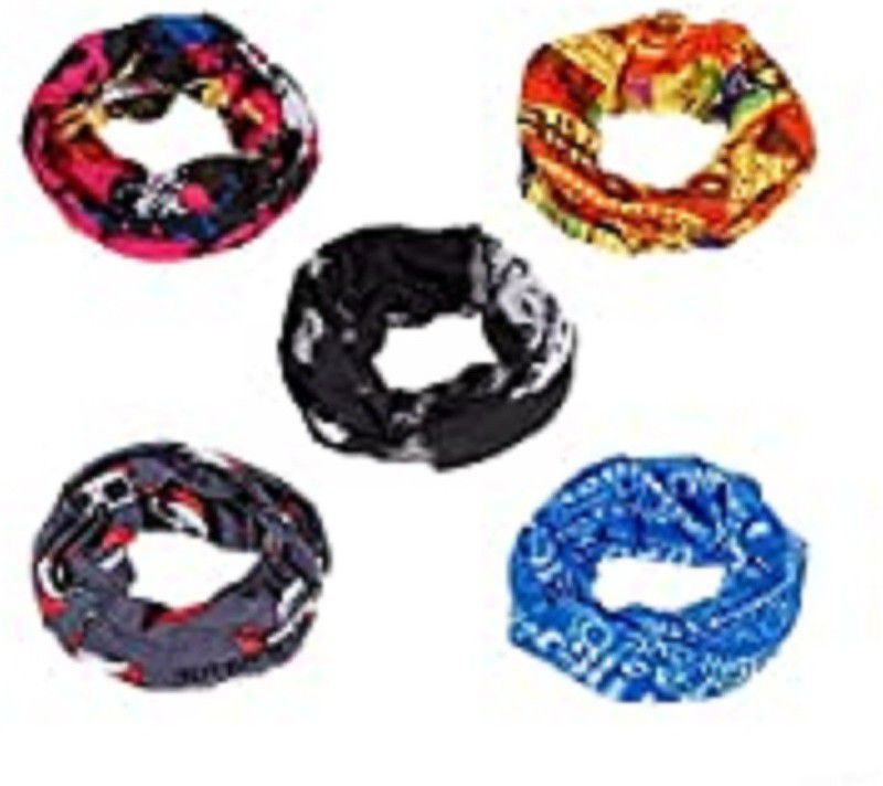 ARYANSHI 5 colorful bandana Polyester Arm Warmer  (Blue, Black, Orange, Grey, Pink)