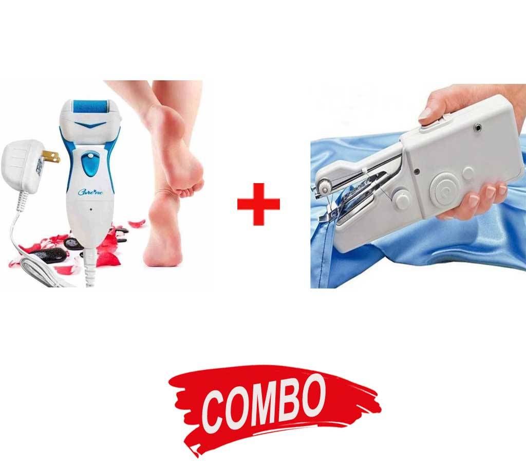 Mini Handy Sewing Machine  +Rechargeable Pedi Spin Pedicure Tool - Combo Offer
