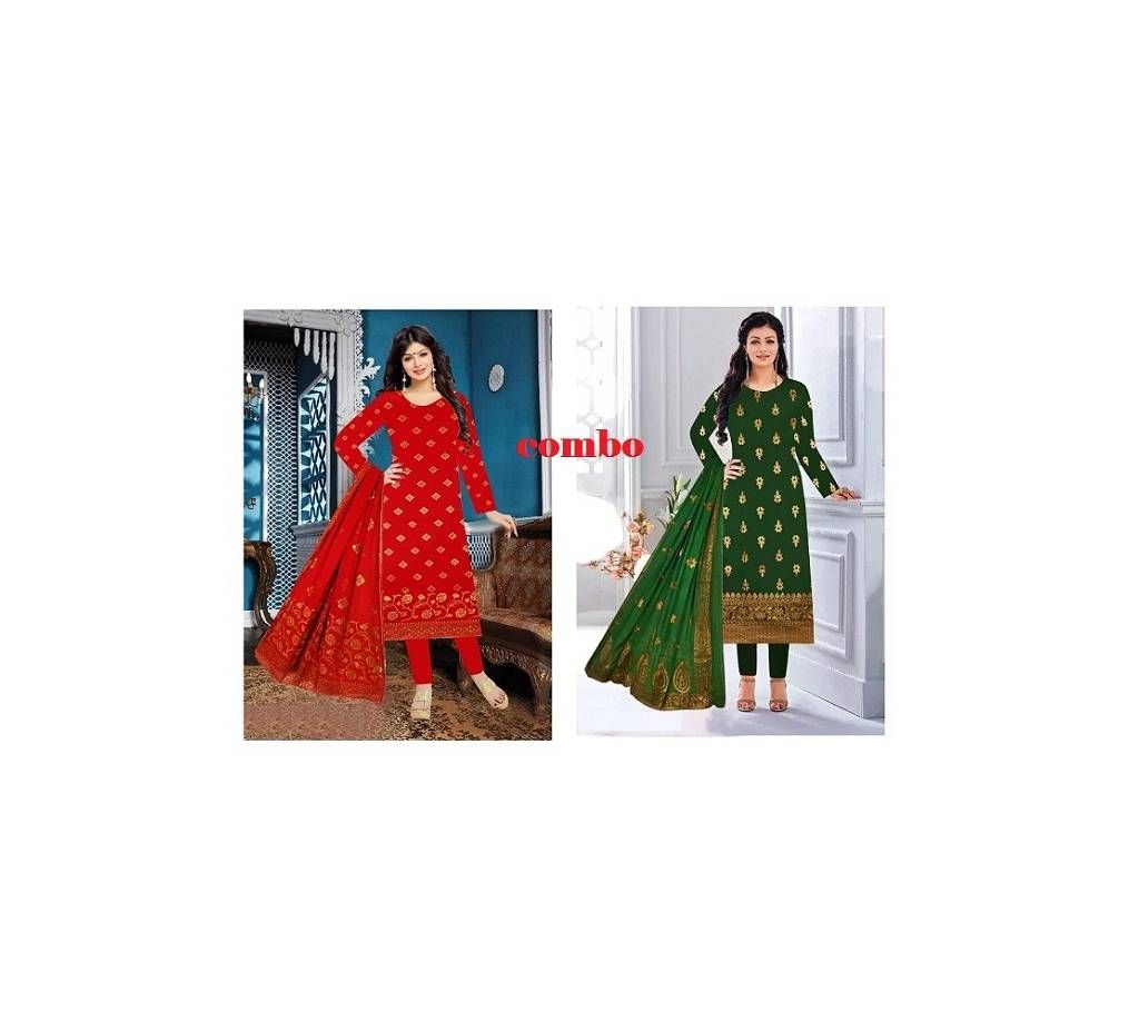 Unstitched block Three Piece 2 Piece Combo Offer - 15