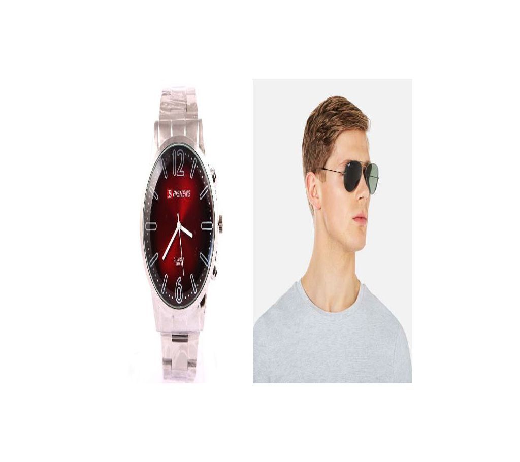 Mens Wrist Watch & Sunglass Combo Offer