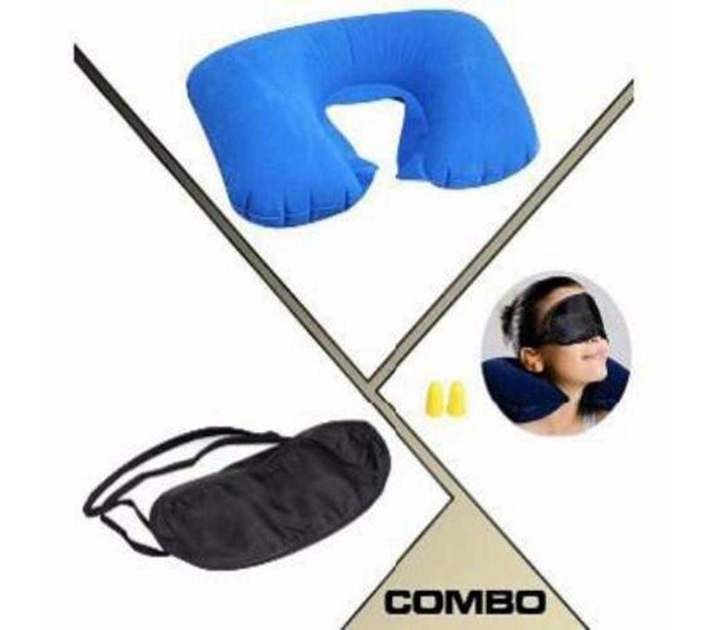 Travel pillow+ eye mask+ ear plugs combo 
