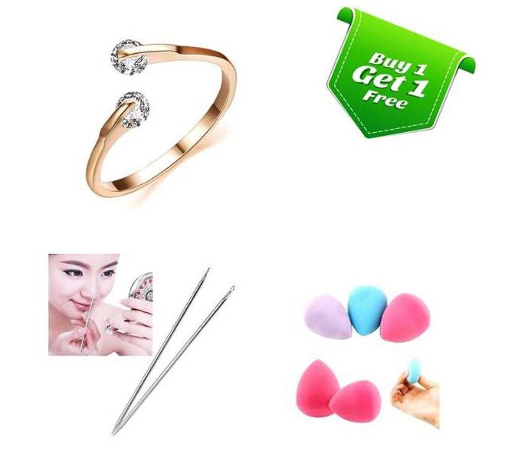 Finger Ring-Blender MakeUp-Blackhead Remover Combo