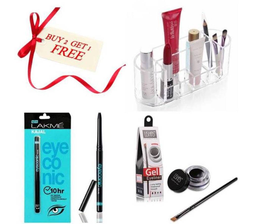 Buy Two Cosmetics Holder+Eye Liner & Get one kajal