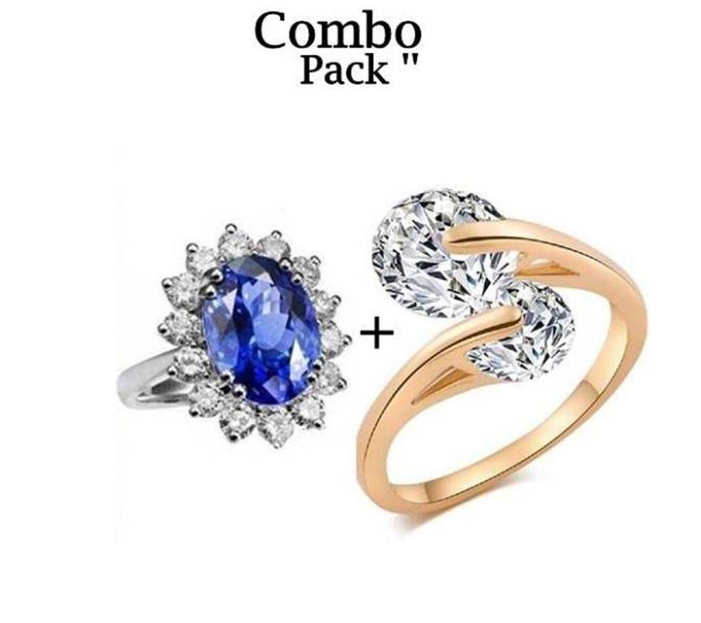Combo Offer Princess Diana Adjustable Finger Ring & Rose Gold Finger Ring 
