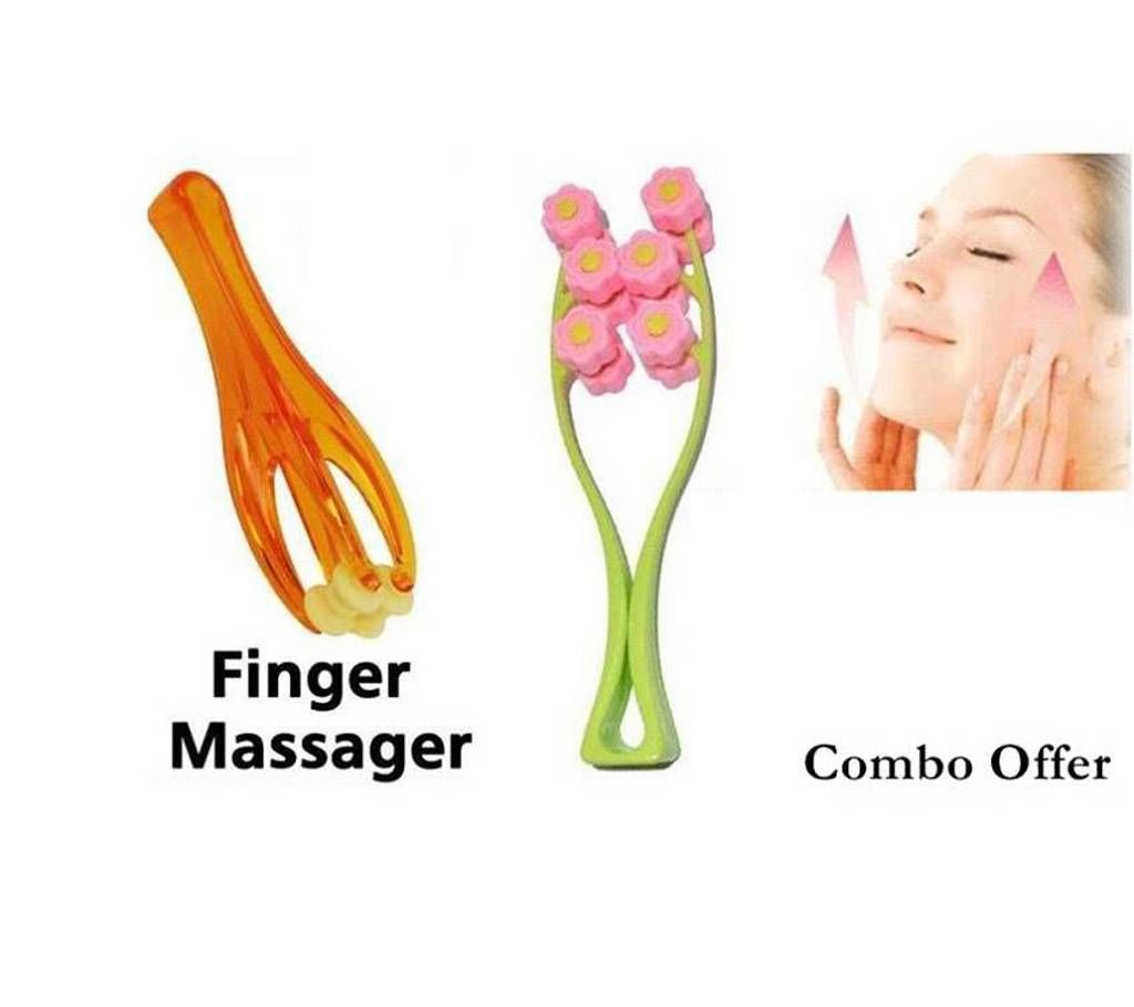 Mini Finger Massager + Flower Face Up Roller Massage Slimming